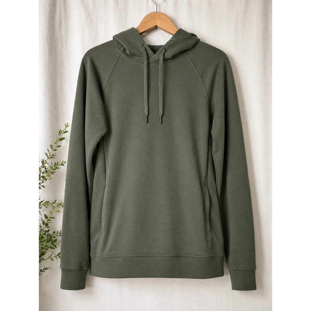 Lululemon City Sweat Pullover Hoodie Mens Small Green Raglan Sweatshirt S